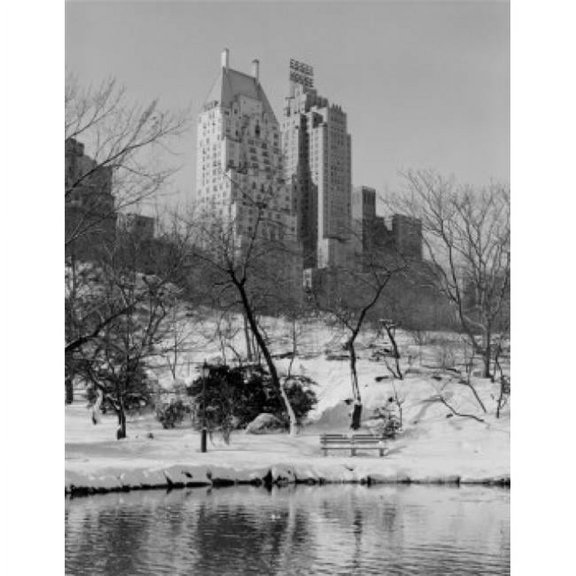 USA New York City Manhattan Central Park Winter Poster Print - 18 x 24 in.