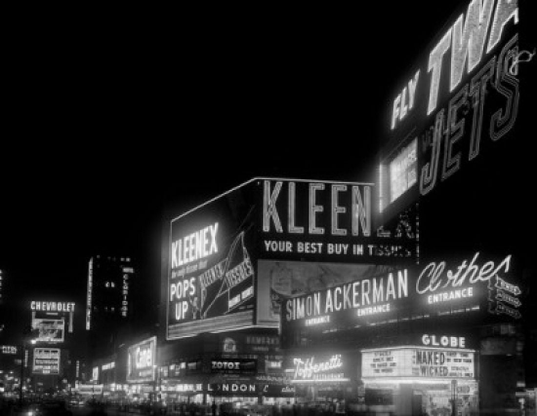 USA New York City Manhattan Times Square at night Canvas Art - (24 x 36)
