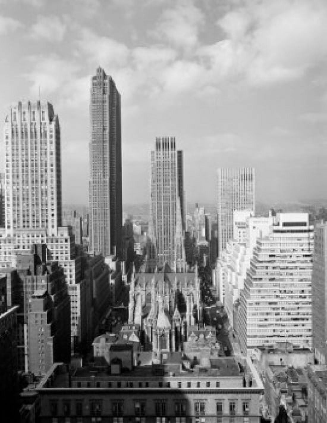 USA New York City Manhattan with St Patricks Cathedral in foreground Canvas Art - (18 x 24)
