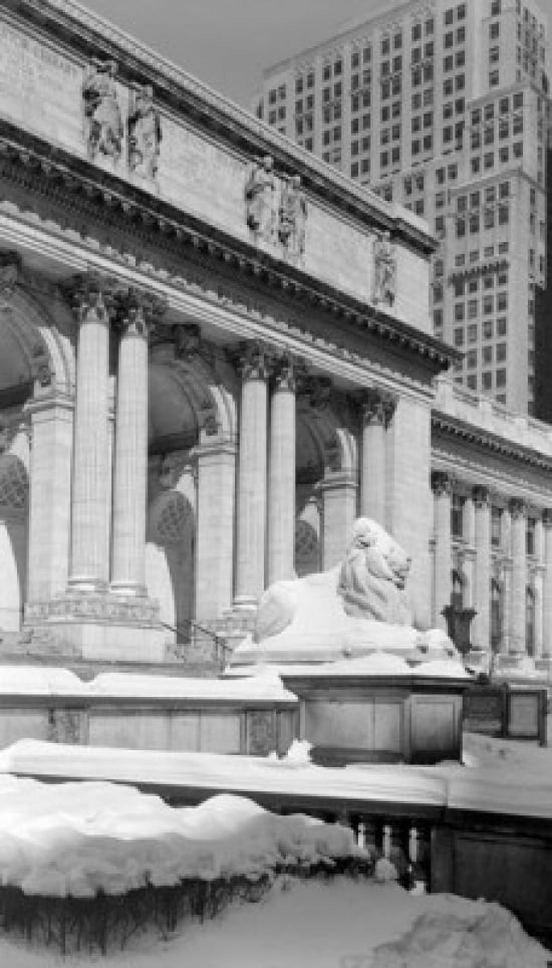 USA New York City New York Public Library in winter Canvas Art - (24 x 36)