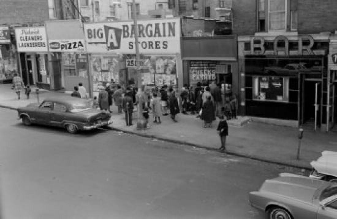 USA New York City The Bronx crowds in line to cash checks or purchase money orders Canvas Art - (18 x 24)