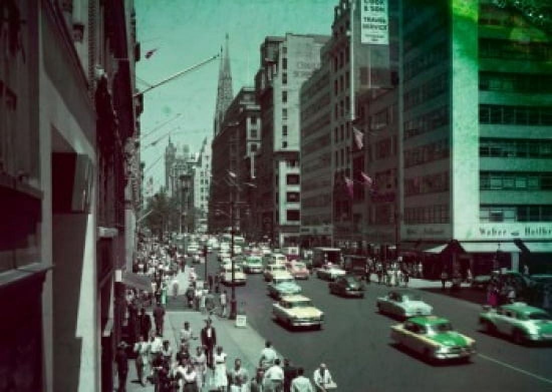 USA New York City View looking North on Fifth Avenue from 46th Street Canvas Art -  (18 x 24)
