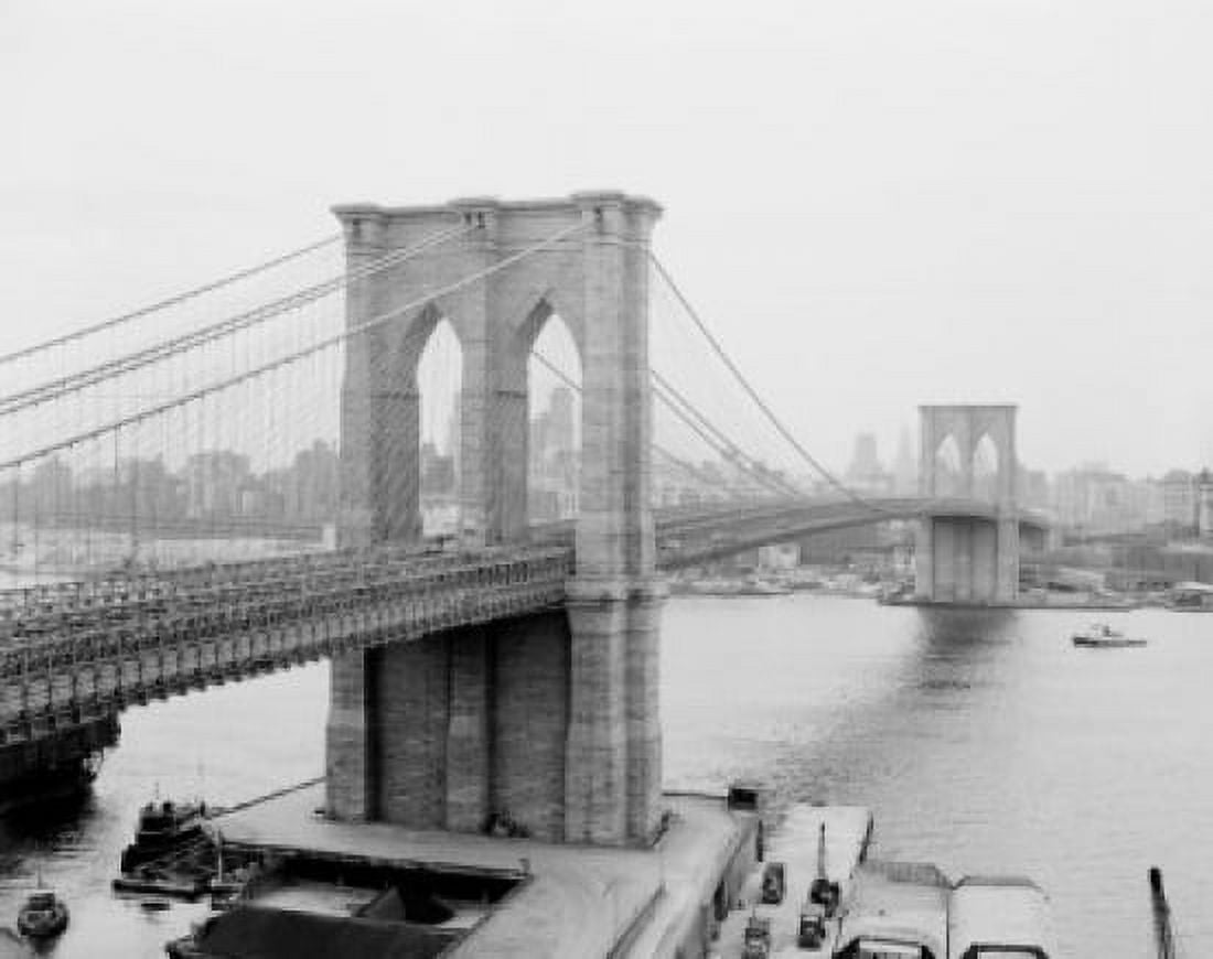 USA New York City View of Brooklyn Bridge Canvas Art - (24 x 36)