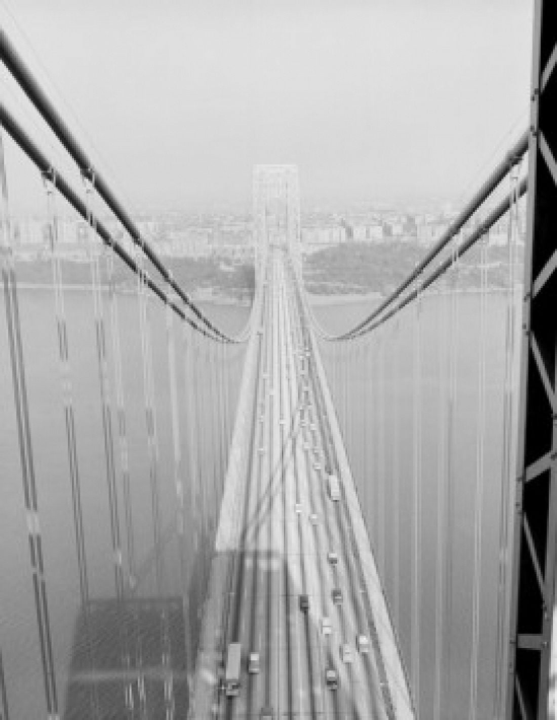 USA New York City high angle view from George Washington Bridge looking toward Manhattan Canvas Art - (18 x 24)