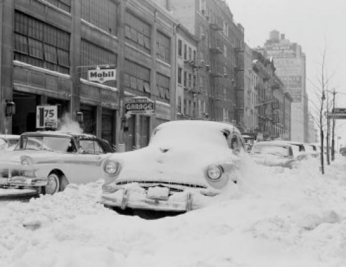 USA New York City looking East from 47th Street and Third Avenue winter Canvas Art -  (18 x 24)