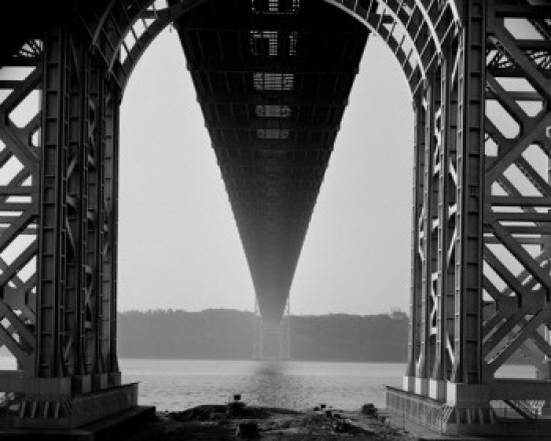 USA New York City low angle view underneath George Washington Bridge Canvas Art - (18 x 24)