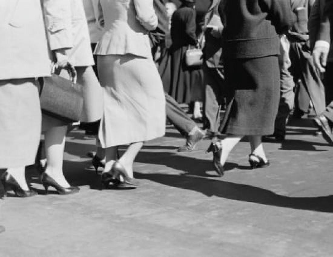 USA New York City low section of people walking on 42nd Street Canvas Art - (24 x 36)