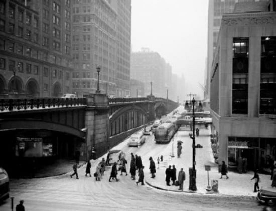 USA New York City winter street scene Canvas Art - (18 x 24)