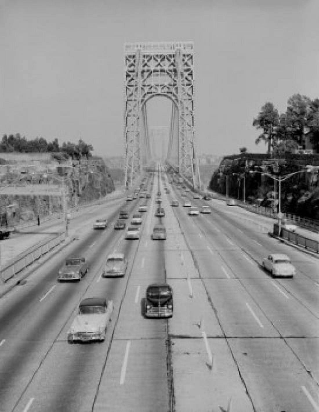 USA New York George Washington Bridge high angle view of traffic Canvas Art - (18 x 24)