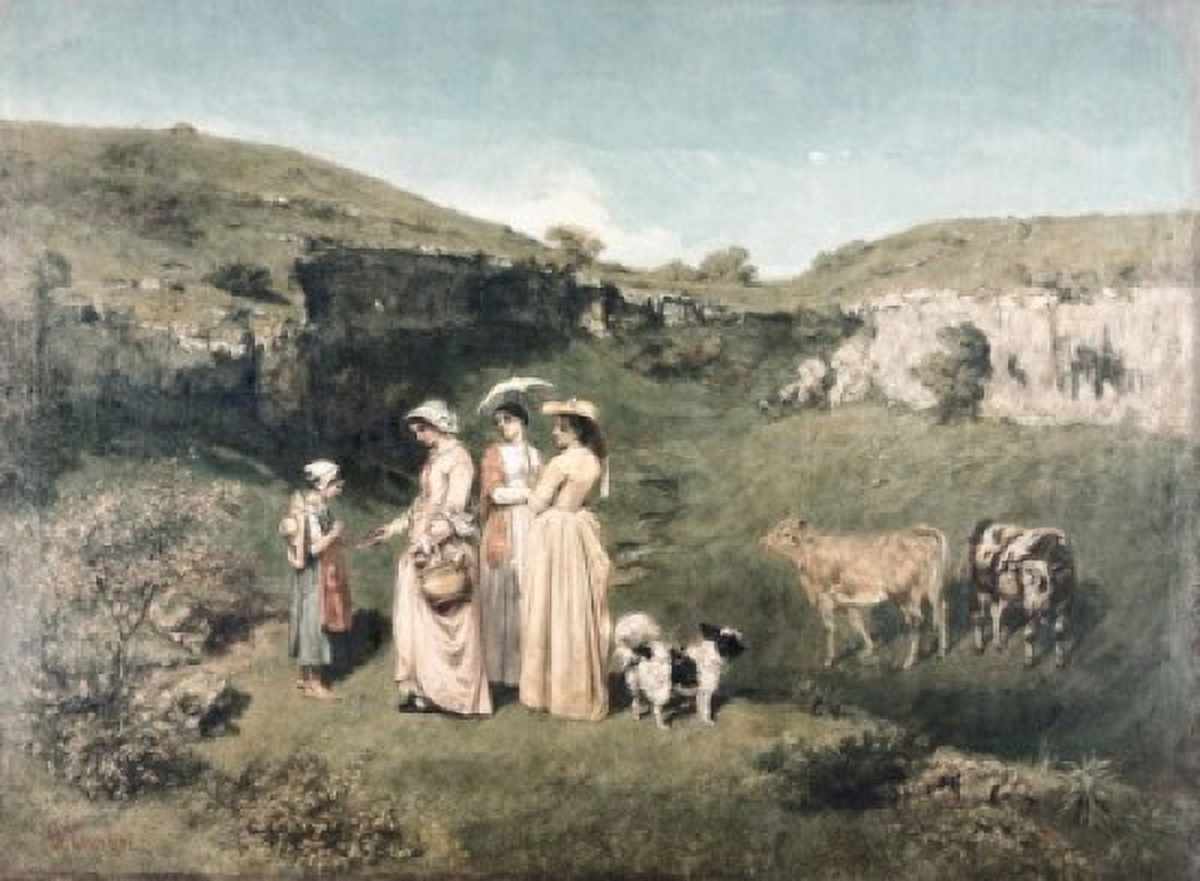 USA New York Metropolitan Museum of Art Les Demoiselles Du Village by Gustave Courbet (1819-1877) 1851 Canvas Art - Gustave Courbet (18 x 24)