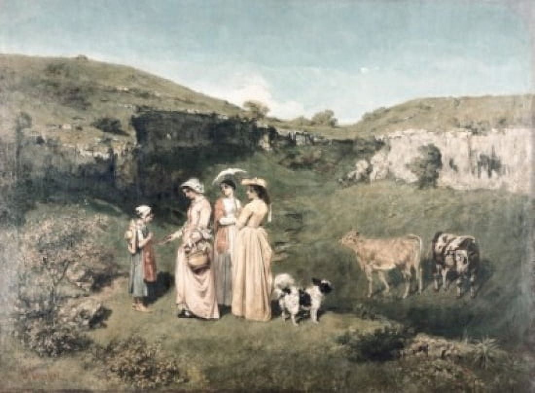 USA New York Metropolitan Museum of Art Les Demoiselles Du Village by Gustave Courbet (1819-1877) 1851 Canvas Art - Gustave Courbet (24 x 36)