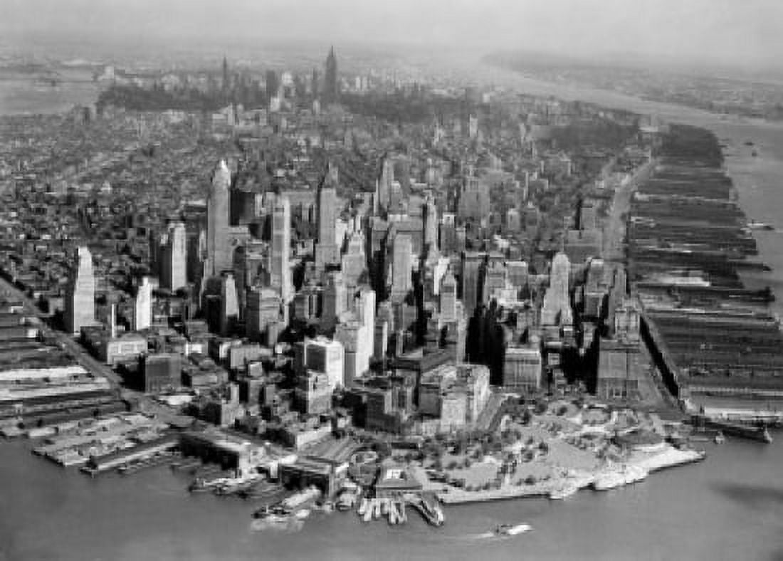 USA New York New York City Aerial view of Manhattan Canvas Art - (18 x 24)