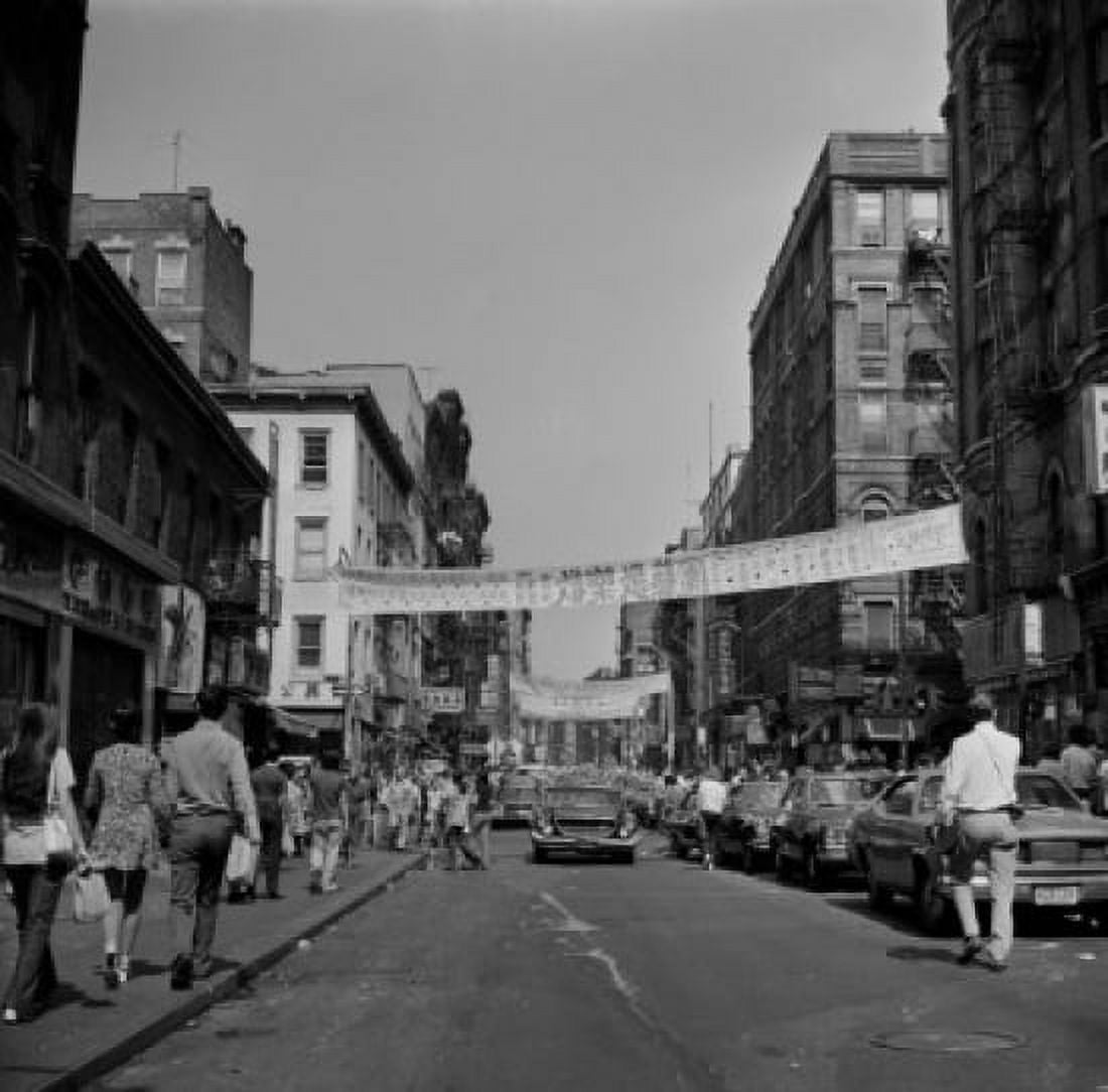 USA New York New York City Busy street in Chinatown Canvas Art - (24 x 36)