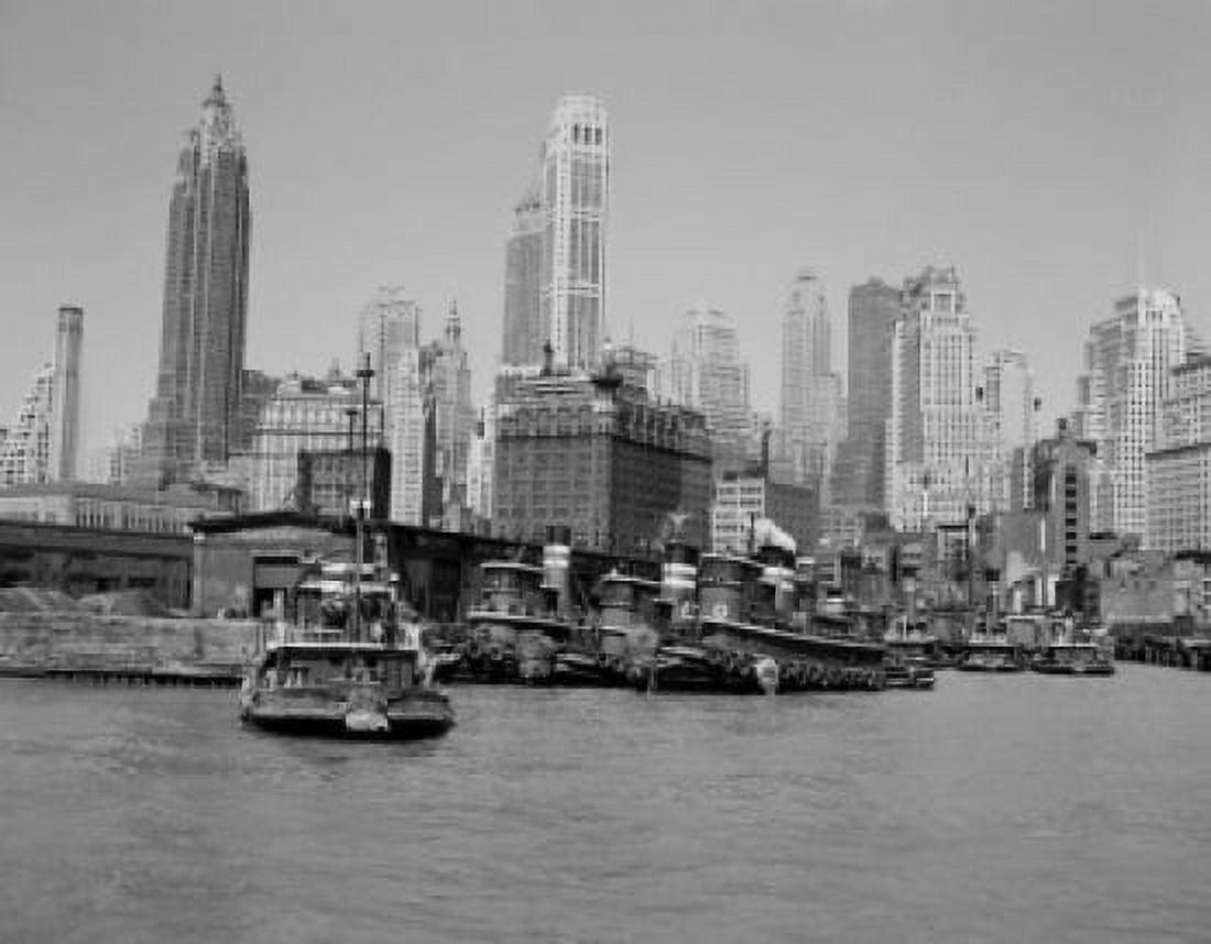 USA New York New York City Harbor with skyline Canvas Art - (24 x 36)