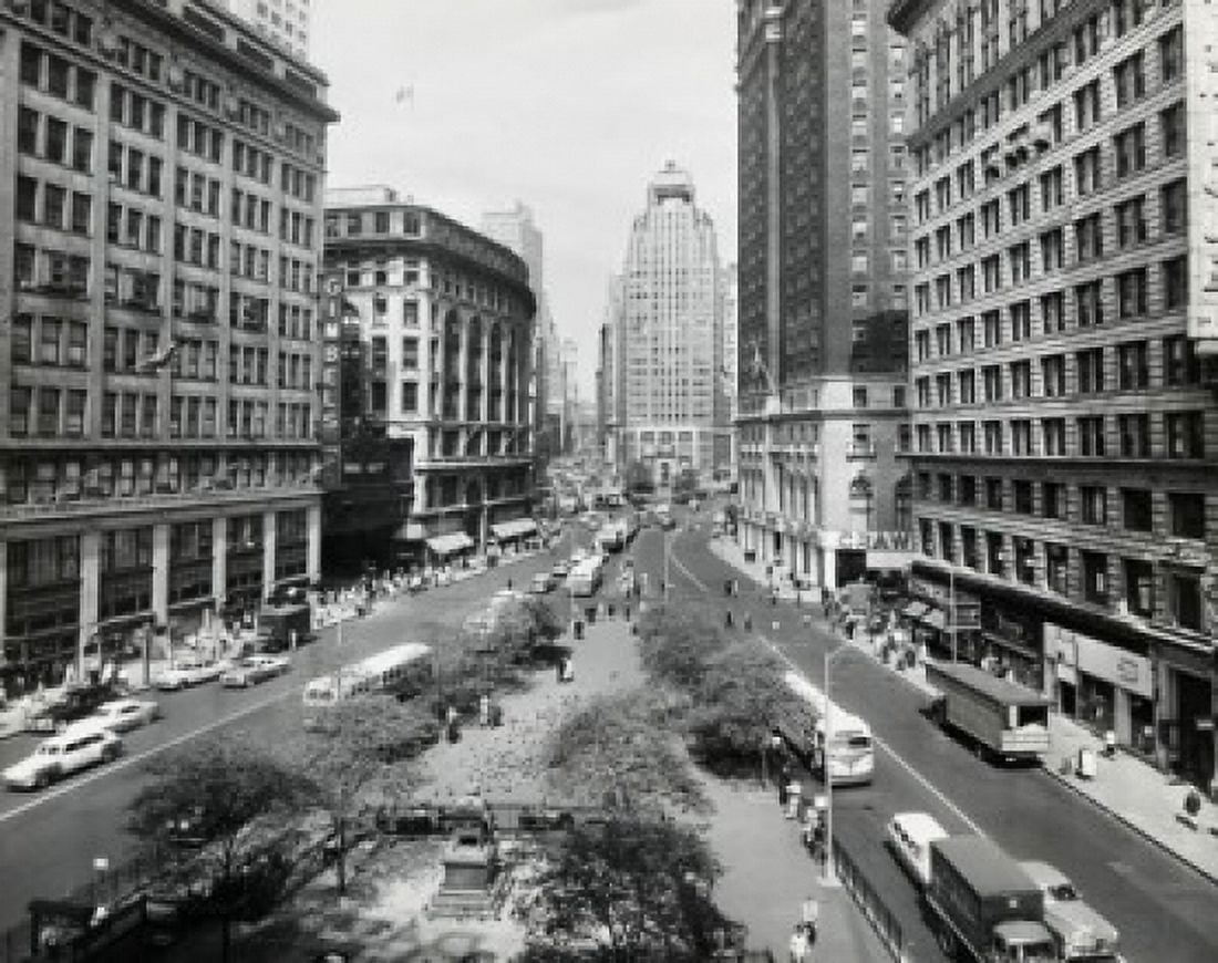 USA New York New York City Herald Square high angle view of street Canvas Art - (24 x 36)