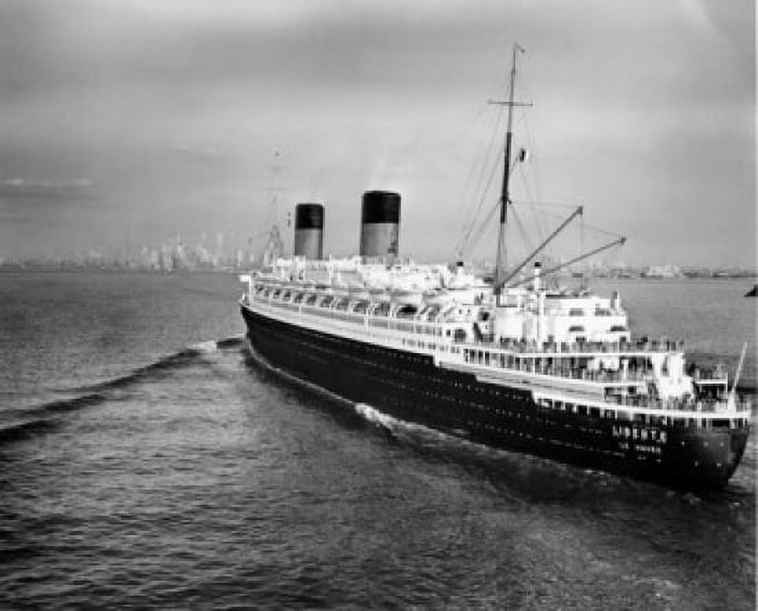 USA New York New York City High angle view of cruise ship SS Liberte in sea Canvas Art - (24 x 36)