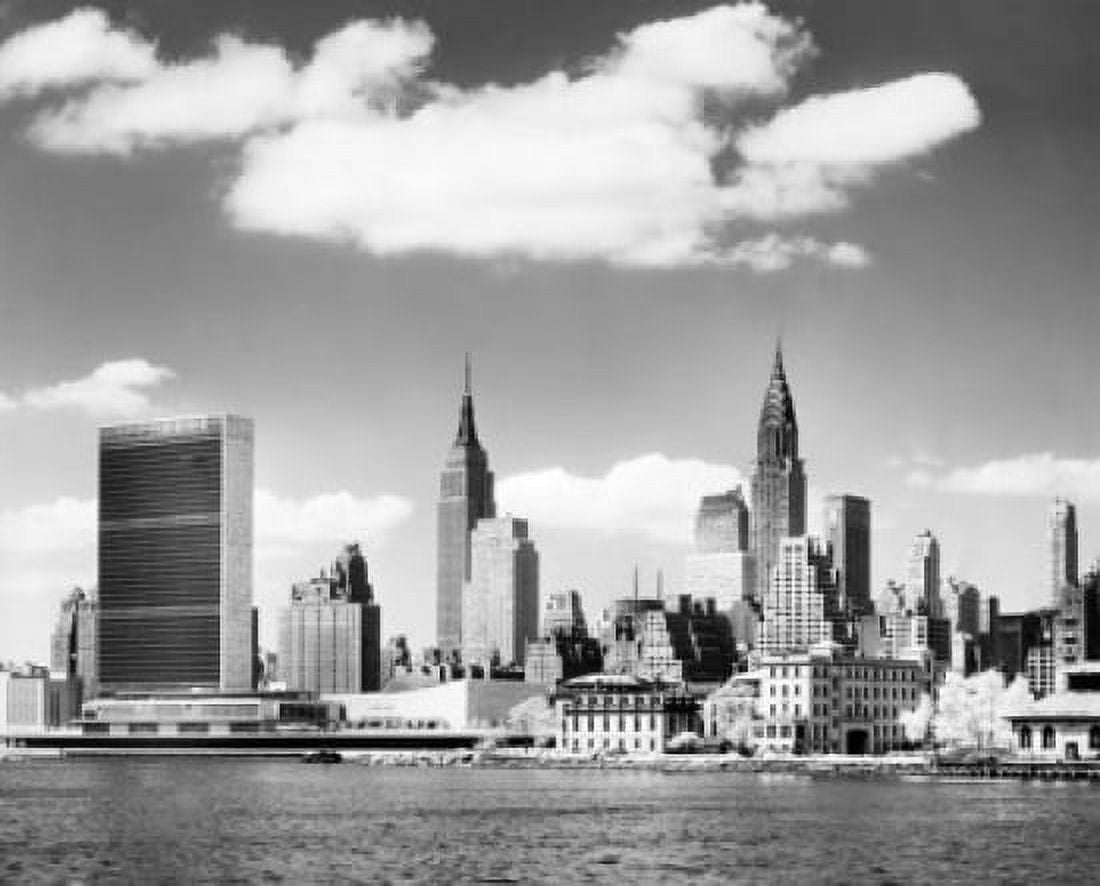 USA New York New York City Manhattan Skyscrapers on waterfront Canvas Art - (24 x 36)