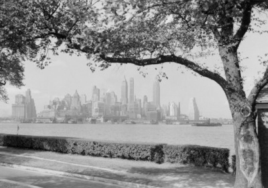 USA New York New York City Manhattan skyline seen across East River Canvas Art - (18 x 24)