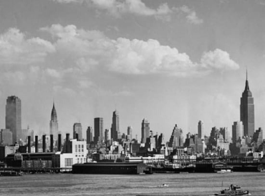 USA New York New York City Manhattan skyscrapers on waterfront Canvas Art - (24 x 36)