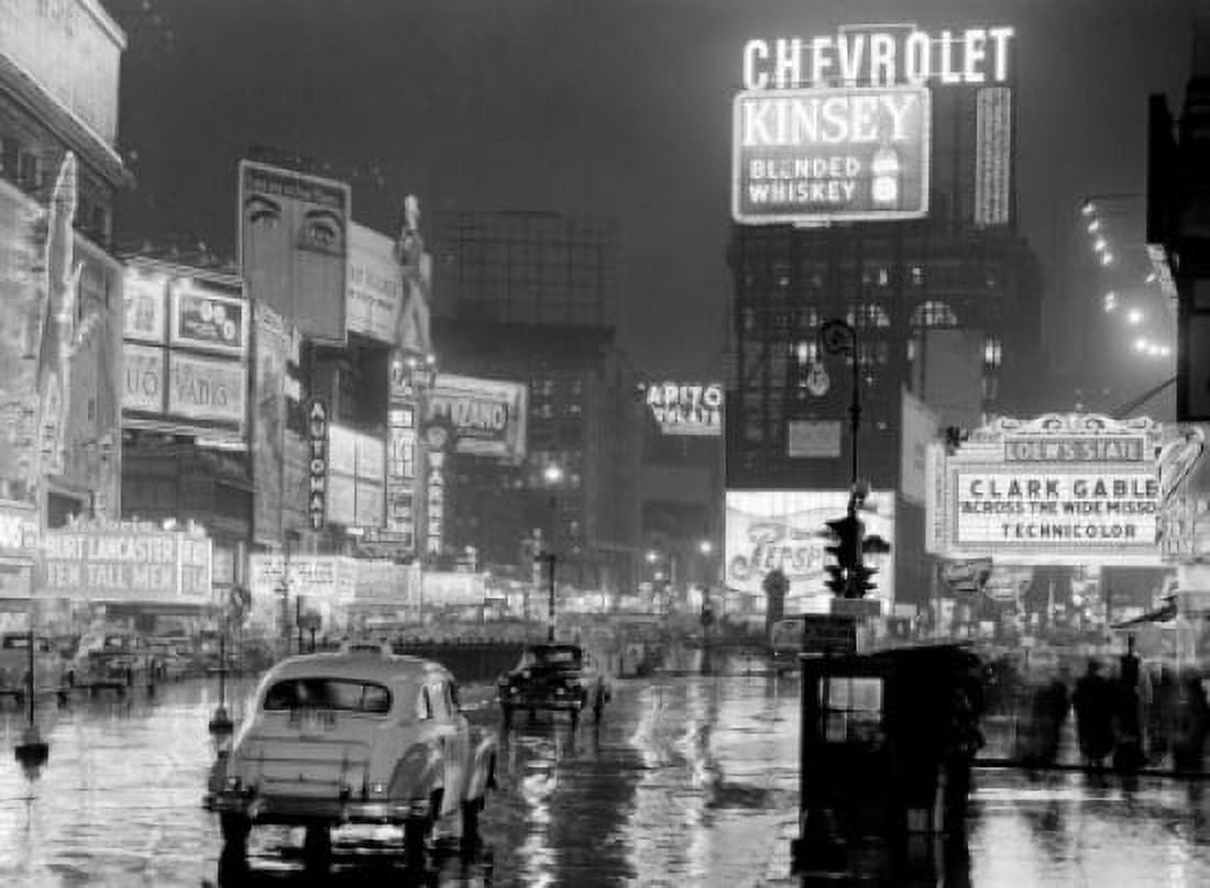 USA New York New York City Times Square at night Canvas Art - (18 x 24)