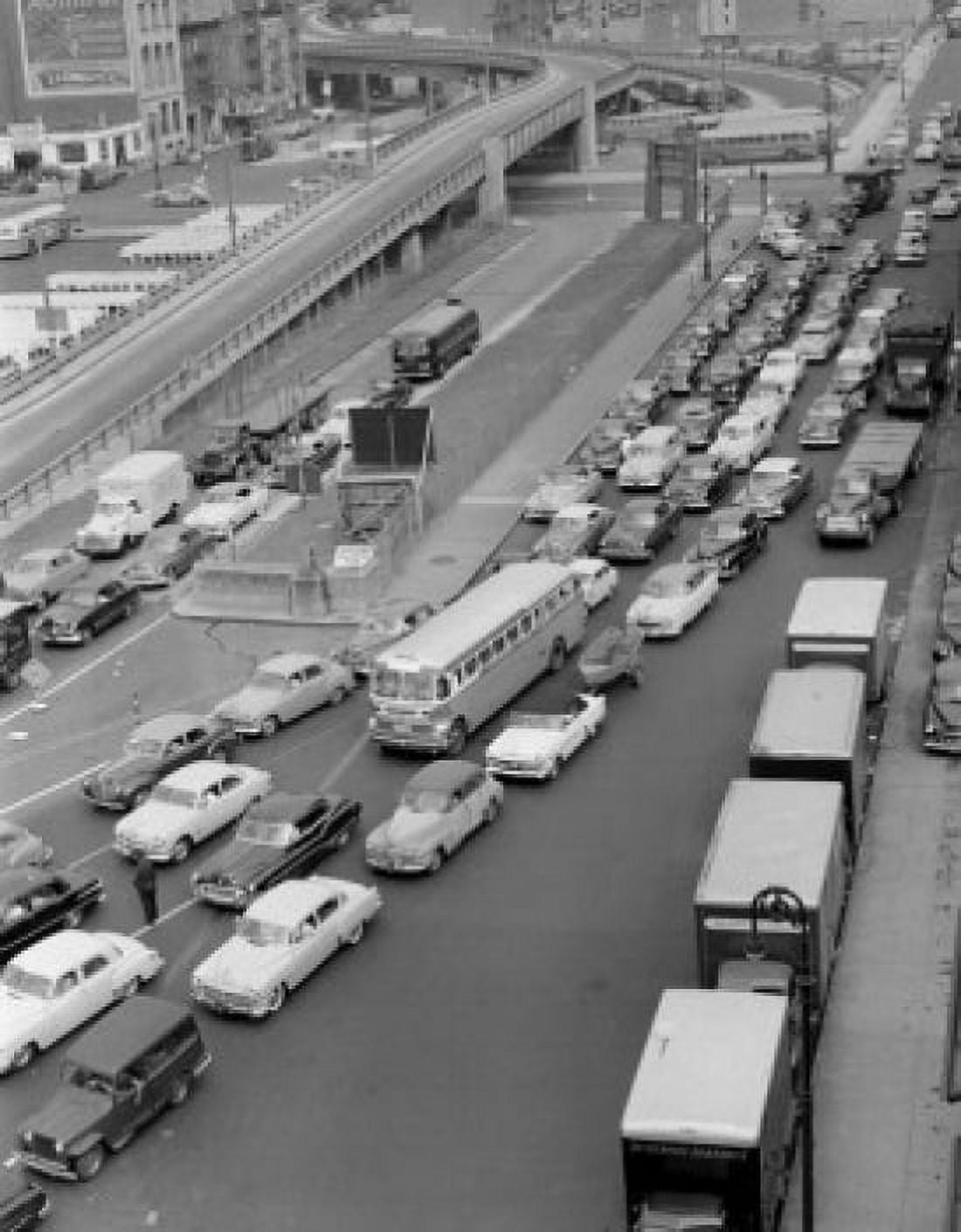 USA New York New York City Traffic jam Canvas Art - (24 x 36)