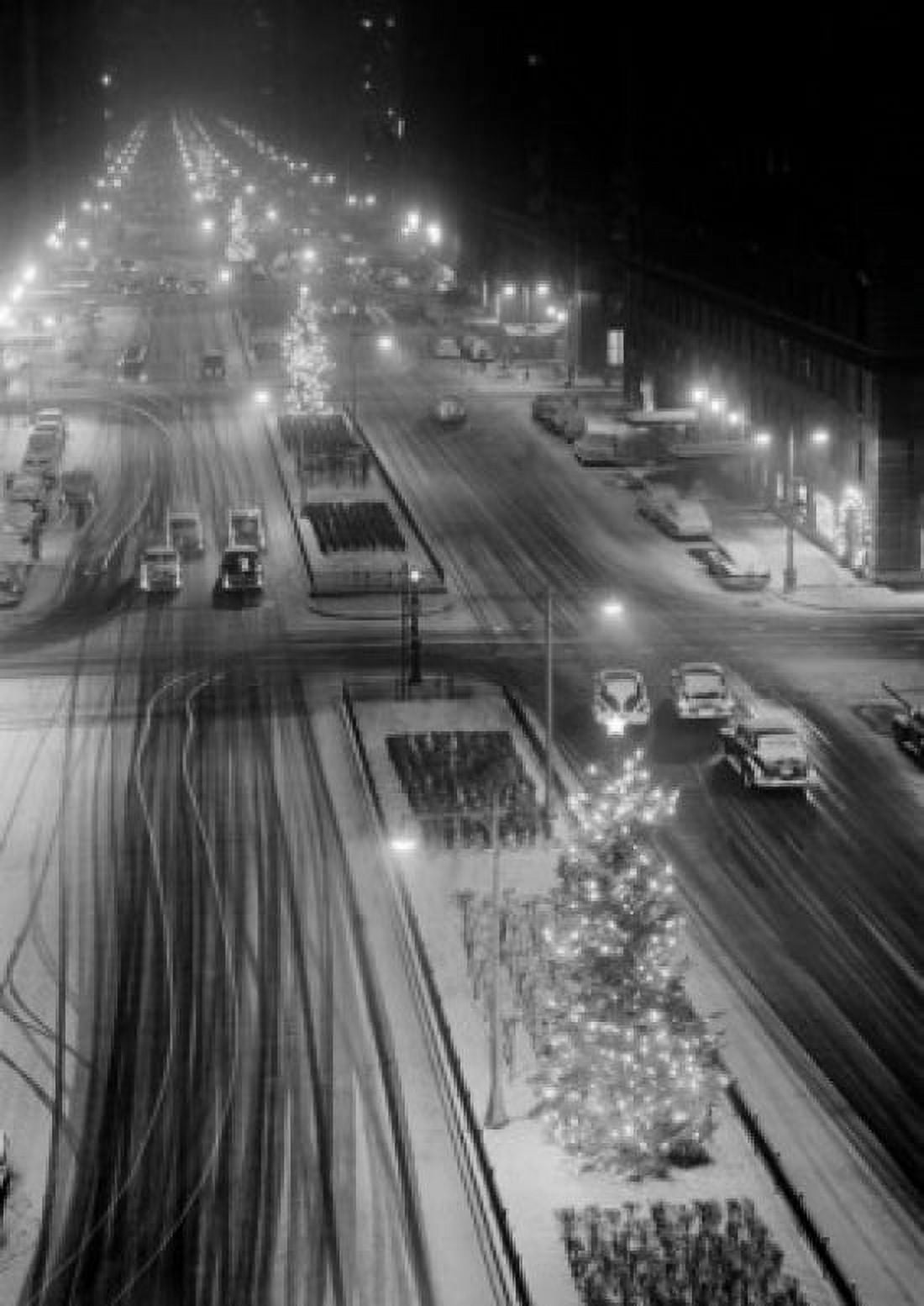 USA New York New York City View of Park Avenue at Christmas time at night Canvas Art - (18 x 24)