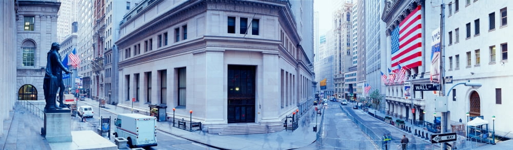 USA New York New York City Wall Street Canvas Art - Panoramic Images (36 x 12)