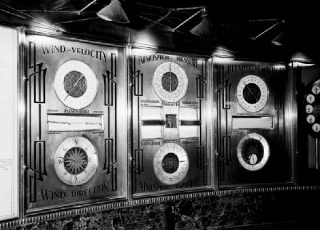 USA New York New York City Weather gauges in building lobby Canvas Art - (18 x 24)