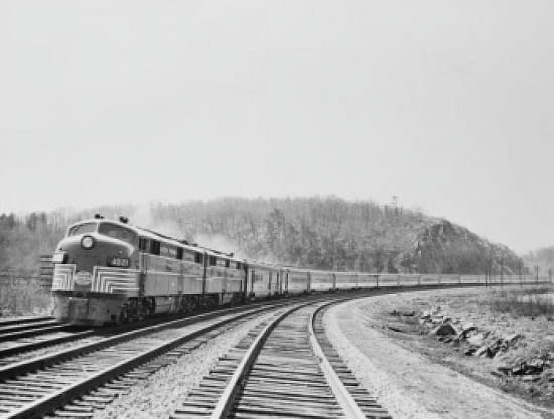 USA New York State Central passenger train on railway tracks Canvas Art - (18 x 24)