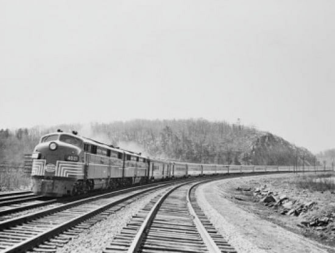 USA New York State Central passenger train on railway tracks Canvas Art - (24 x 36)