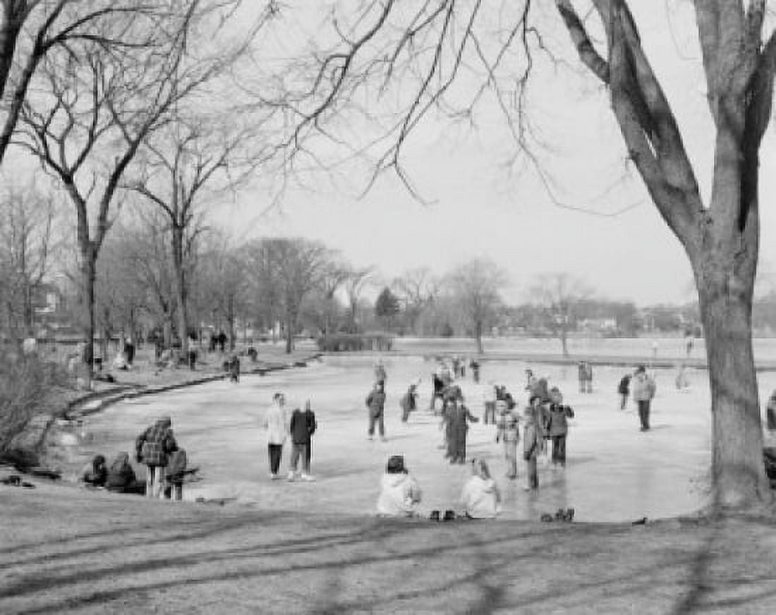 USA New York State Long Island Babylon Ice skating park Canvas Art - (24 x 36)
