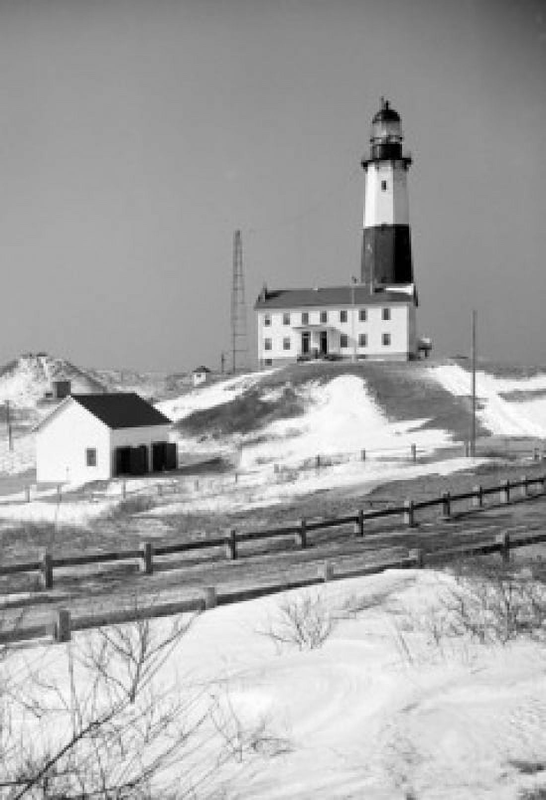 USA New York State Long Island Montauk Montauk lighthouse in snow Canvas Art - (24 x 36)