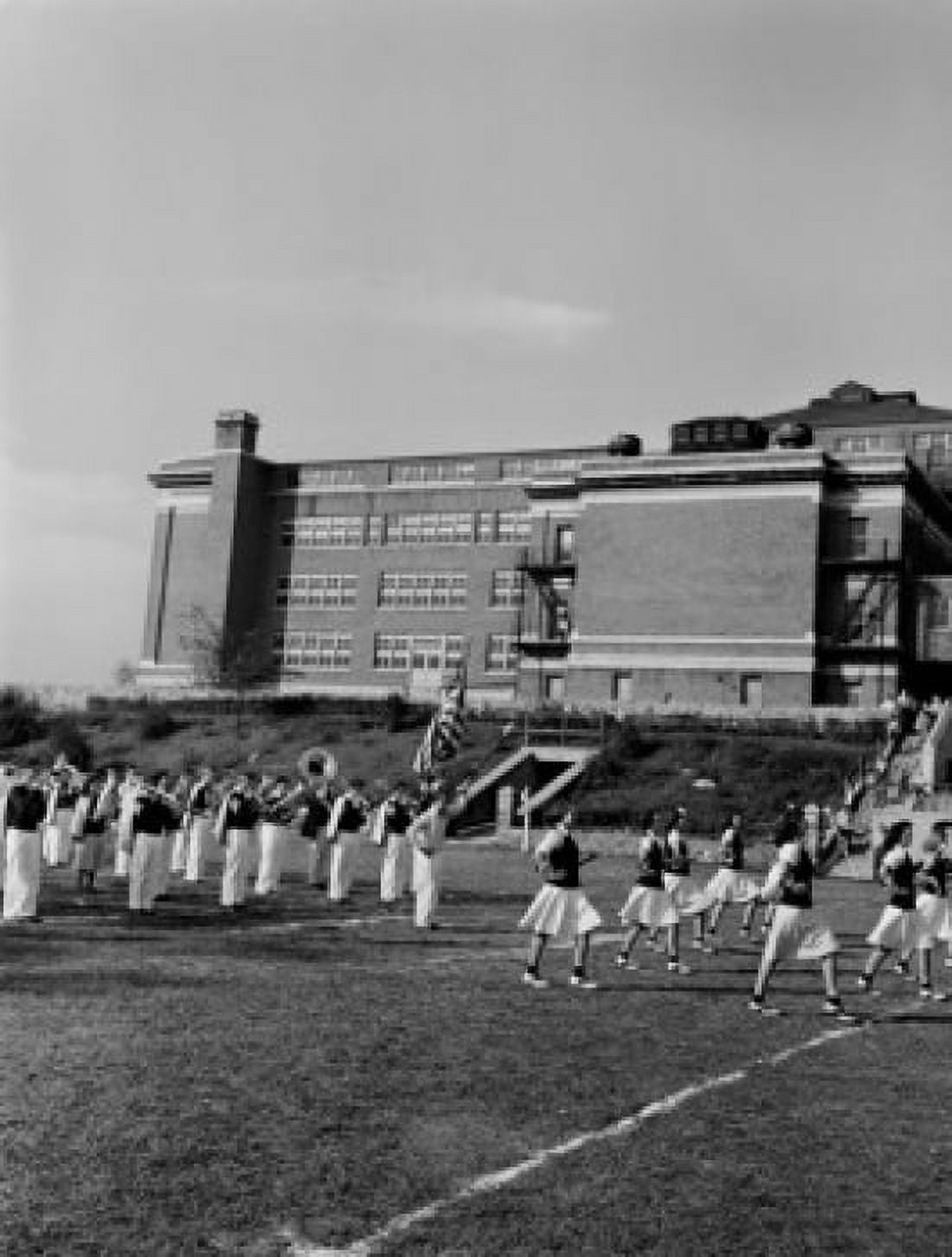 USA New York State Mt Vernon Marching band practice in Davis High School Canvas Art - (18 x 24)