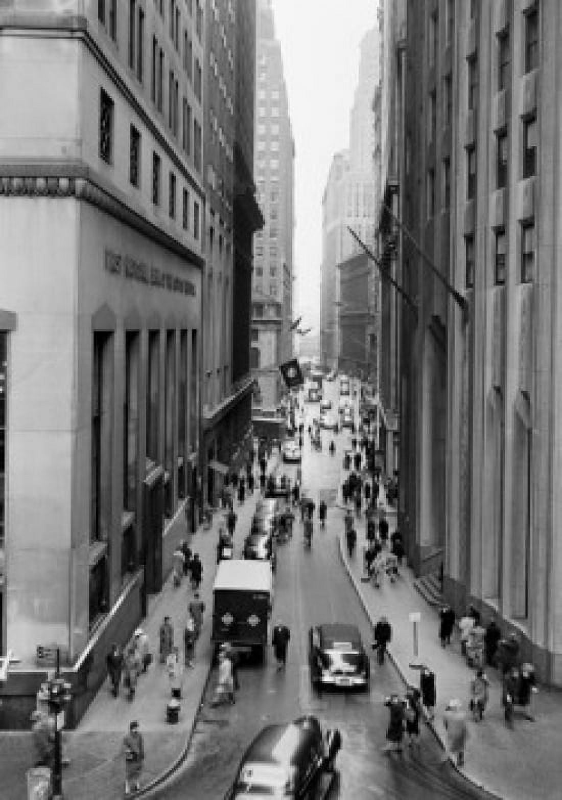 USA New York State New York City Broadway looking down Wall Street from Trinity Church Canvas Art - (18 x 24)