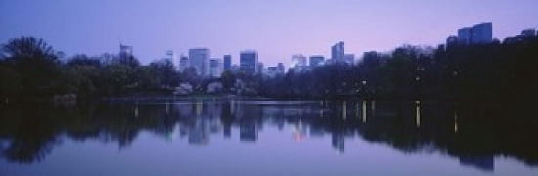 USA New York State New York City Central Park Lake Skyscrapers in a city Canvas Art - Panoramic Images (18 x 6)