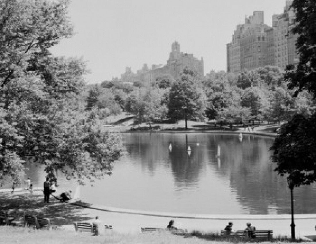 USA New York State New York City Central Park Model sail boosting Canvas Art - (24 x 36)