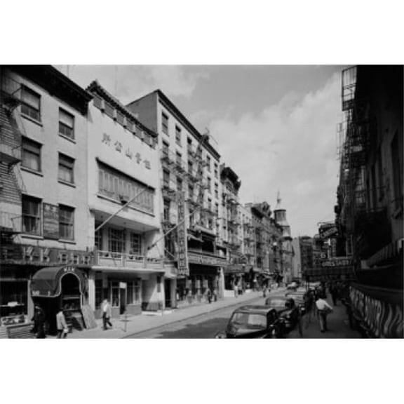 USA New York State New York City China Town Mott Street Poster Print
