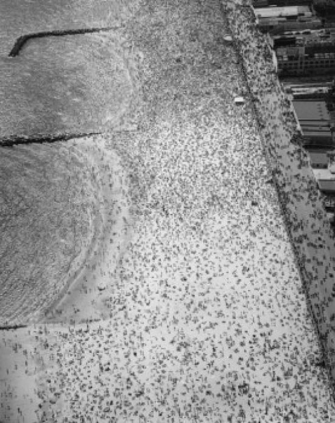 USA New York State New York City Coney Island Aerial view of tourists on beach Canvas Art - (18 x 24)