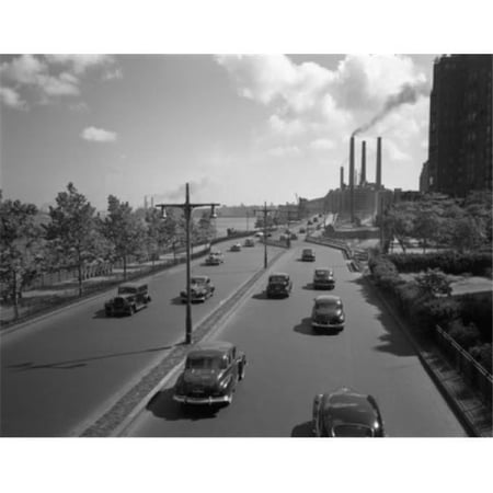 USA New York State New York City East River Drive South From 54th Street Poster Print - 18 x 24 in.