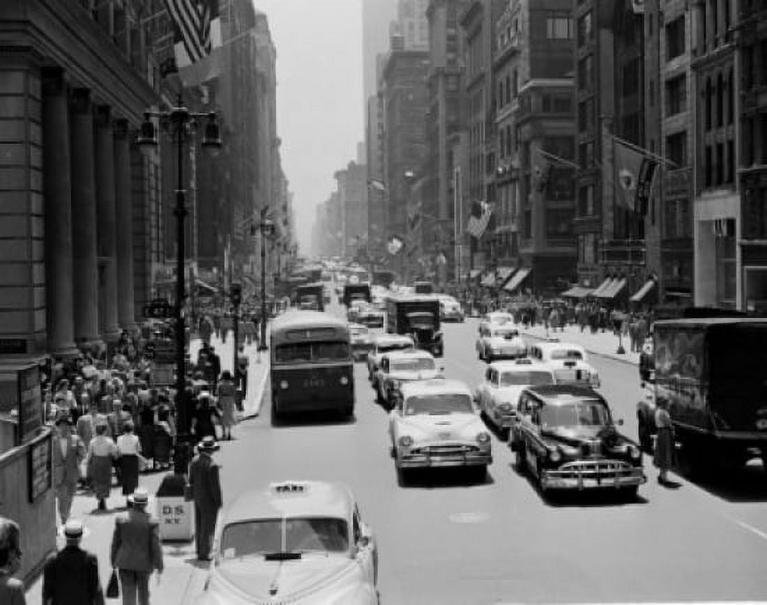 USA New York State New York City Fifth Avenue from 47th Street Canvas Art - (24 x 36)