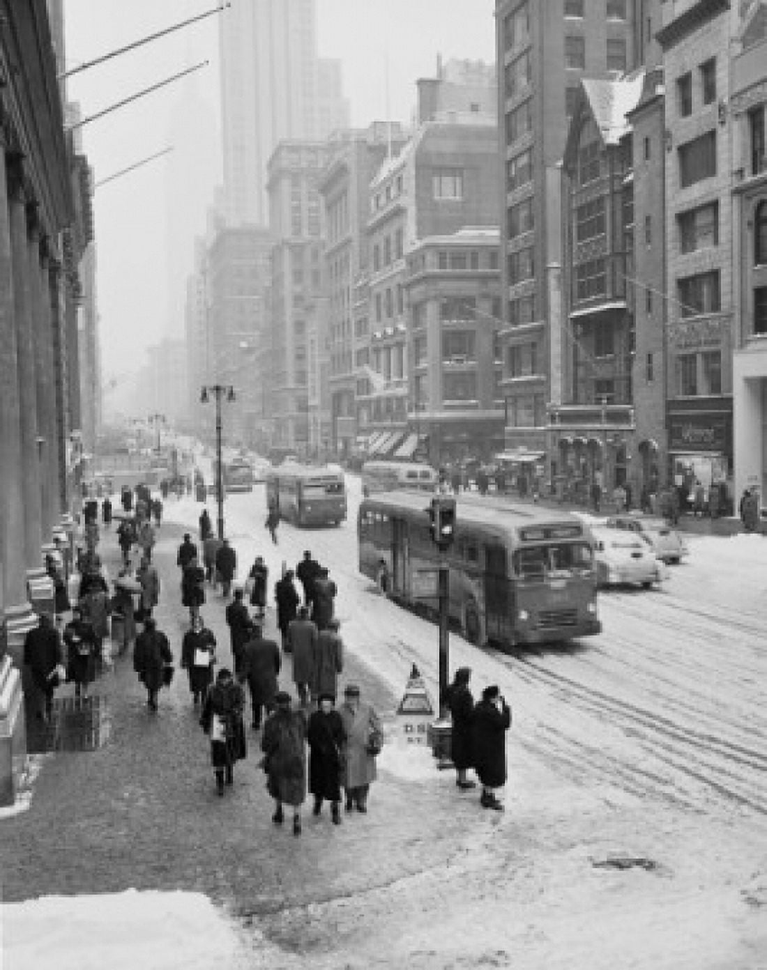 USA New York State New York City Fifth Avenue on wintry day view from 47th Street Canvas Art - (24 x 36)