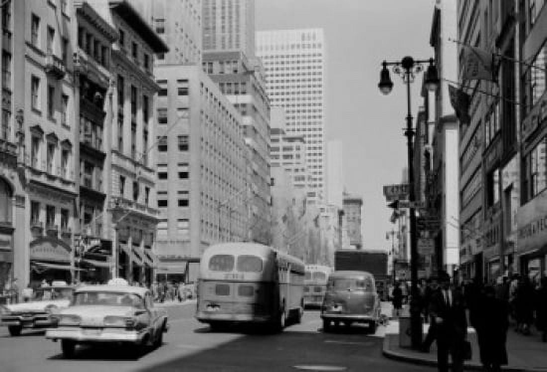 USA New York State New York City Fifth Avenue with new Tishman Building seen from 47th Street Canvas Art - (18 x 24)