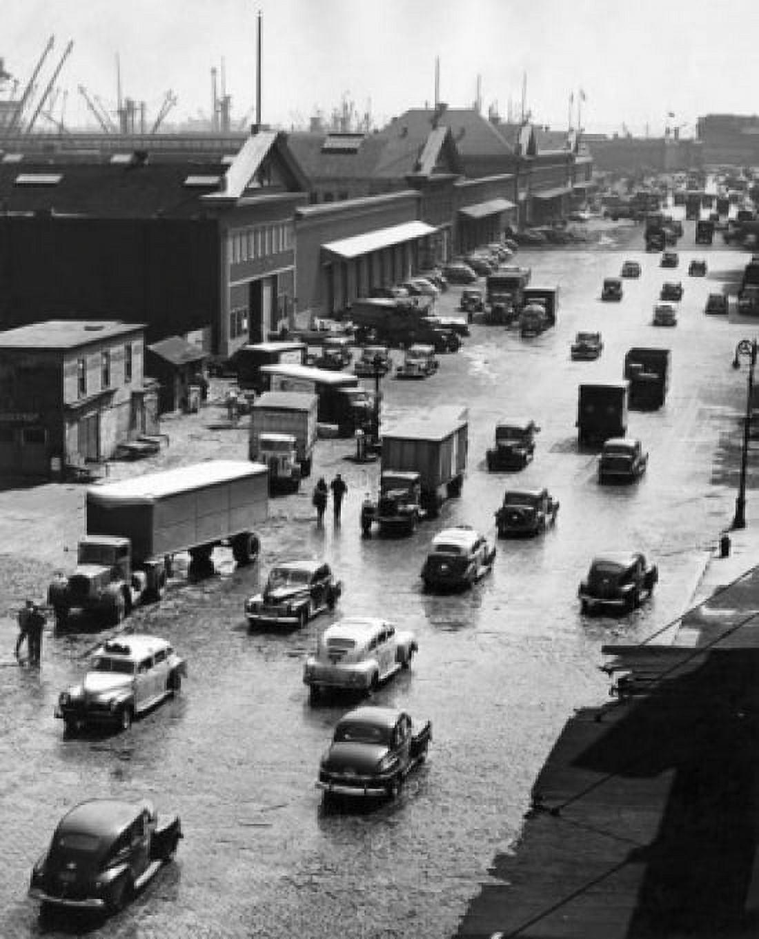 USA New York State New York City High angle view of cars moving on South Street Canvas Art - (24 x 36)