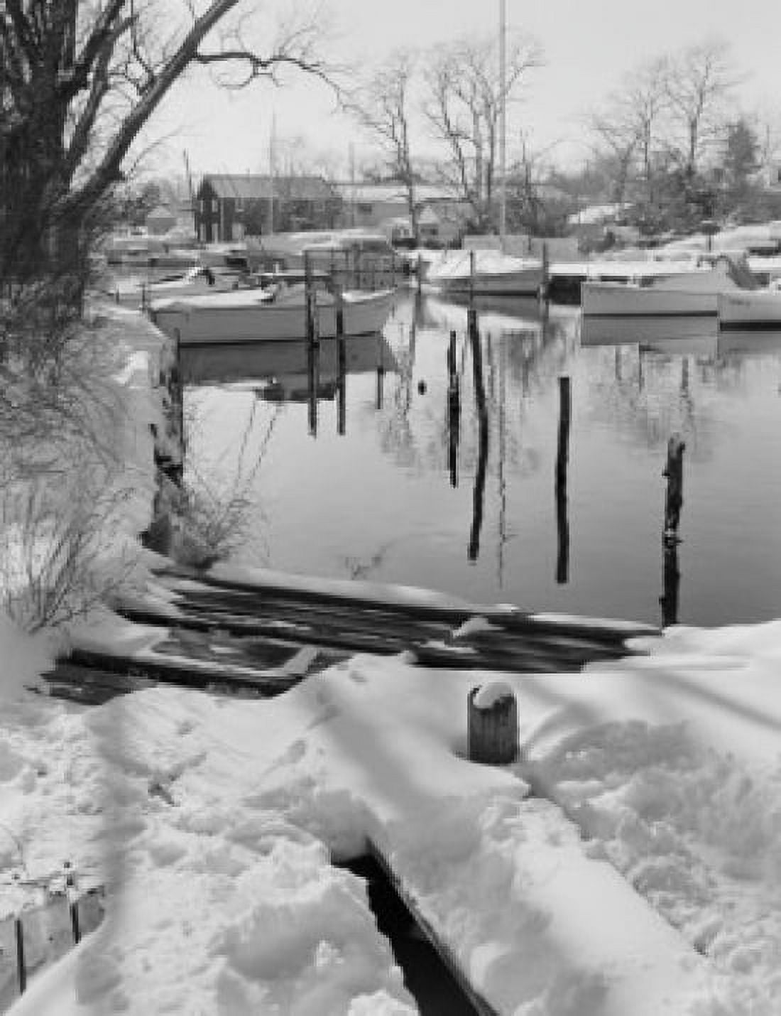 USA New York State New York City Long Island Babylon boatyard and canal in winter Canvas Art - (24 x 36)