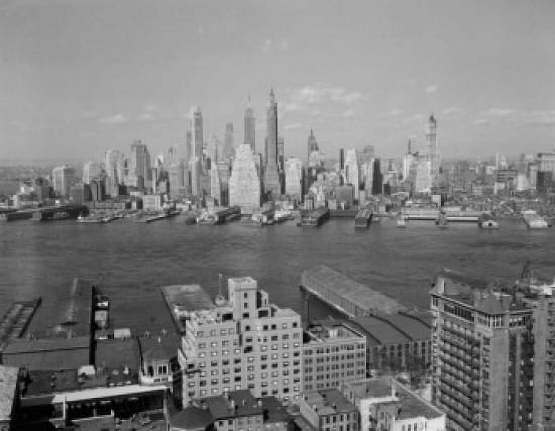 USA New York State New York City Lower Manhattan skyline from Brooklyn Canvas Art - (24 x 36)