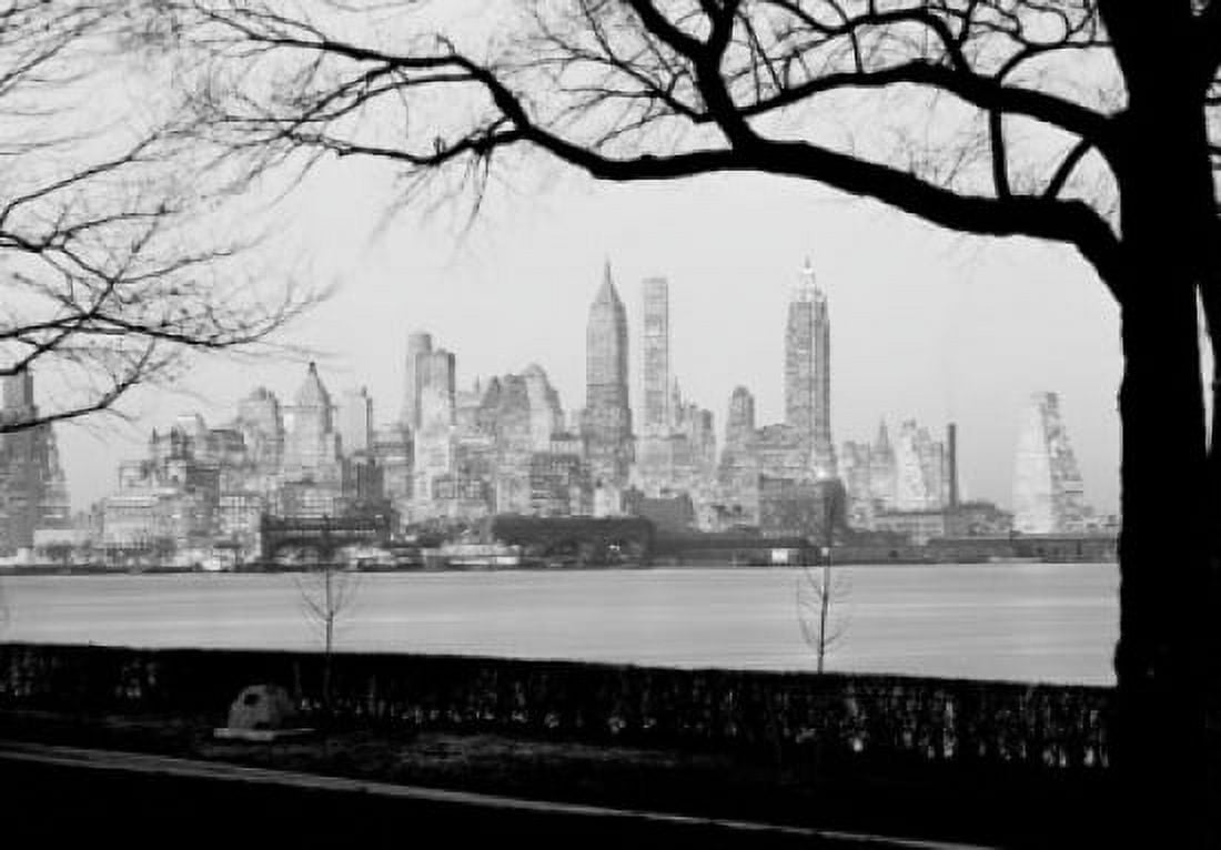 USA New York State New York City Lower Manhattan skyline from Govenor Island at dusk Canvas Art -  (18 x 24)