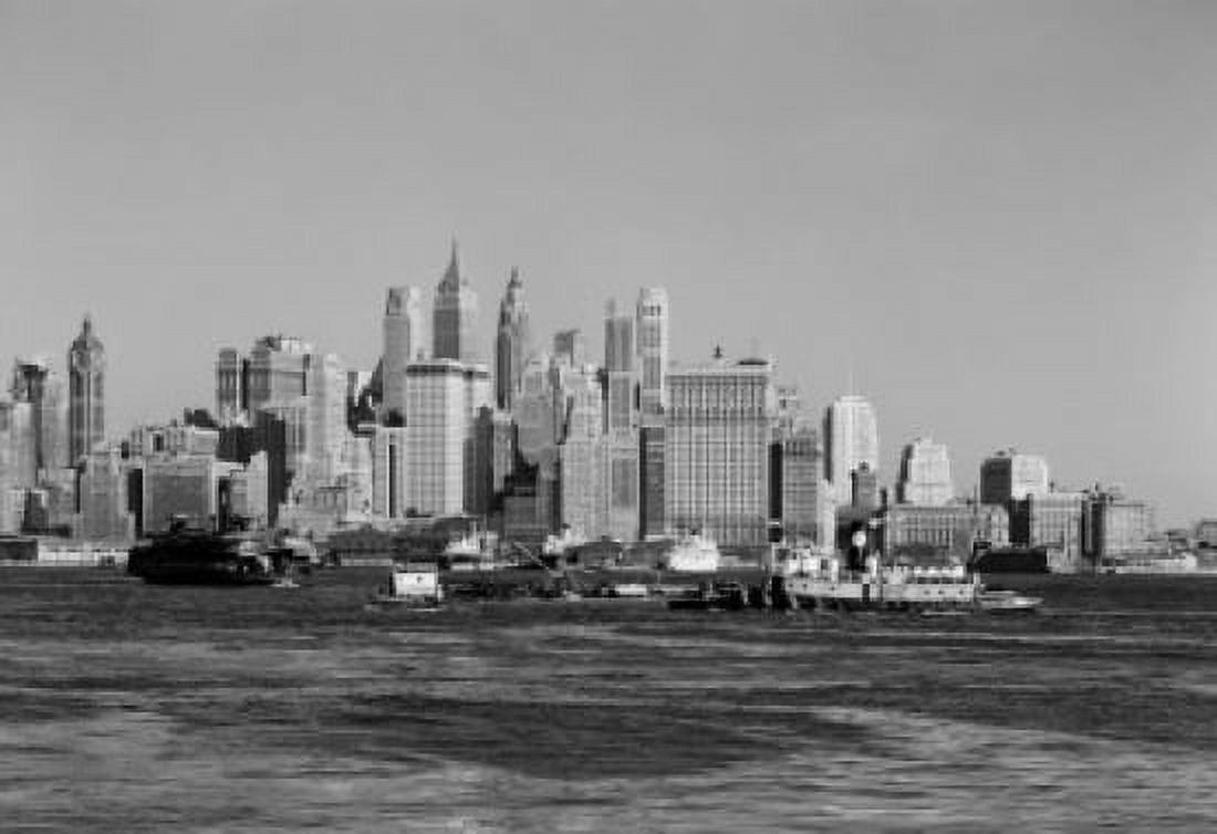 USA New York State New York City Lower Manhattan skyline from Jersey side Canvas Art - (18 x 24)
