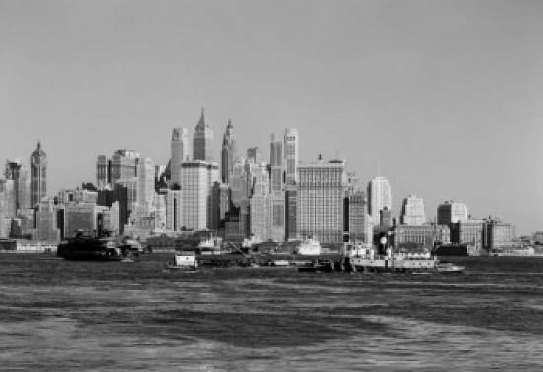 USA New York State New York City Lower Manhattan skyline from Jersey side Canvas Art -  (24 x 36)