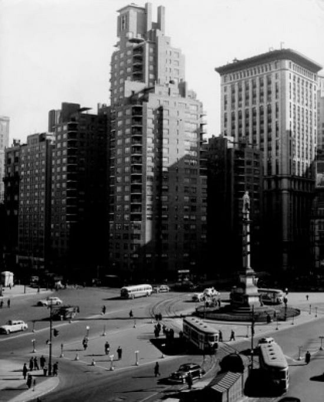 USA New York State New York City Manhattan Columbus Circle high angle view Canvas Art - (18 x 24)
