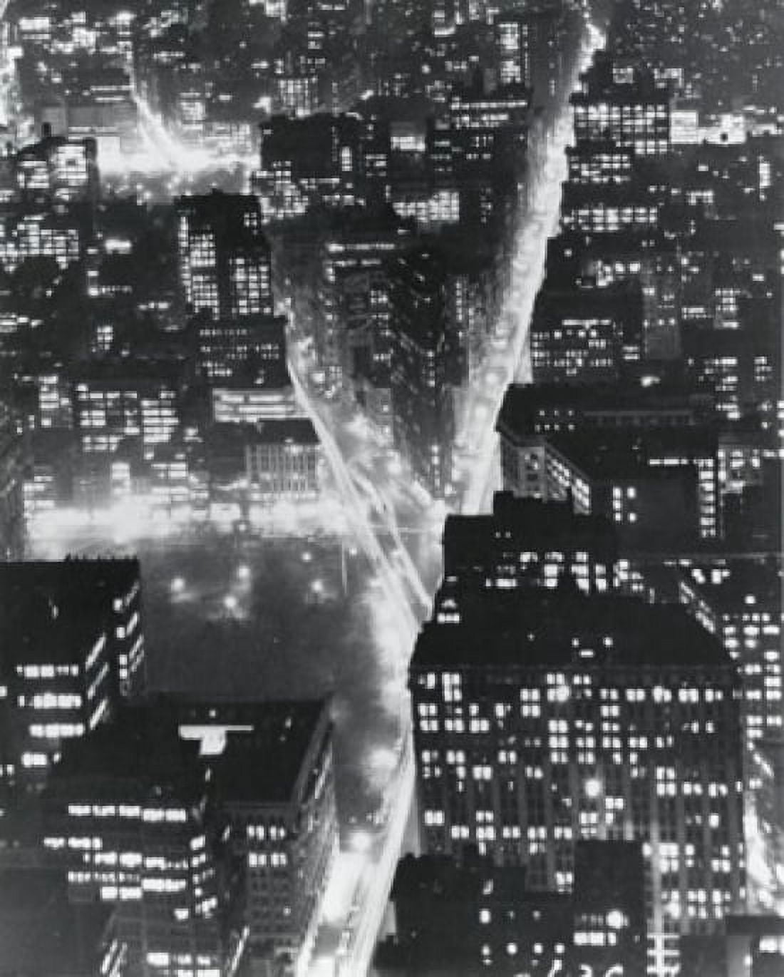 USA New York State New York City Manhattan Times Square Aerial view of buildings in city lit up at night Canvas Art - (18 x 24)